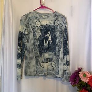 Girl Getting Tattooed Graphic Long Sleeve Top